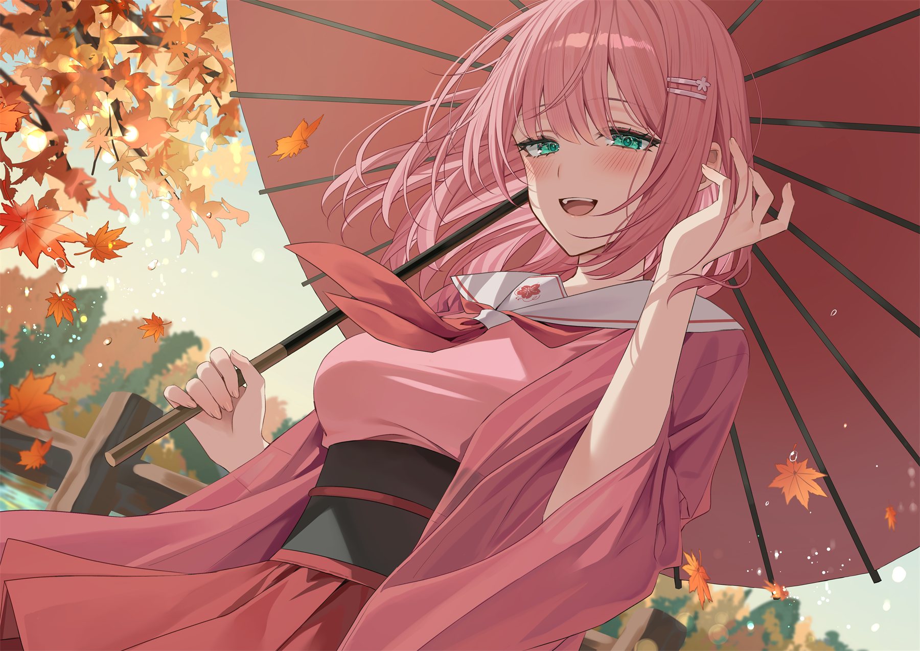 紅葉と番傘の花音